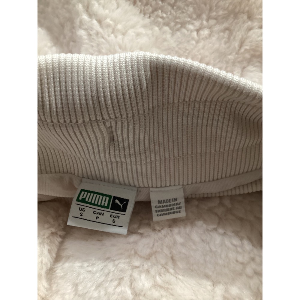 Puma Womens Sherpa Fleece Joggers Cream High Waist Teddy Sweatpants 597871-23 S - Picture 6 of 11